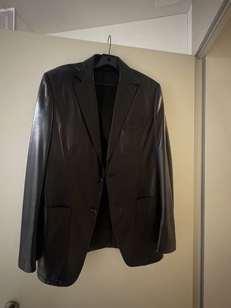 Tom Ford Leder Sakko schwarz Grösse 50 neuwertig
