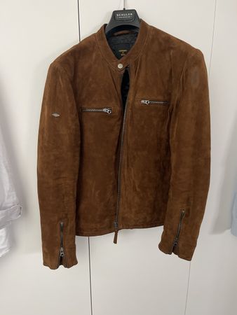 Superdry Wildfire Herren Jacke aus Echtleder, Grösse L