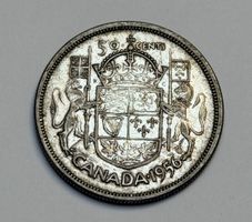 Pièce 50 Cents Canada 1956 Elizabeth II Argent 11.55g