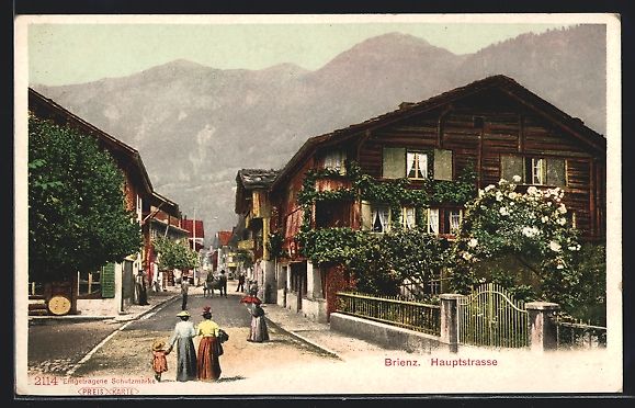 Cartoline postali: AK Brienz, Blick in die Hauptstrasse – Usato da Berlin venduto da bartko-reher