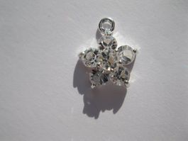 Anhänger Blume, versilbert mit Strass
