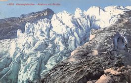 Rhonegletscher, Absturz mit Grotte, gelaufen 1918