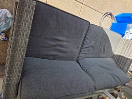 Gartenlounge Rattan grau mit Tisch gebraucht