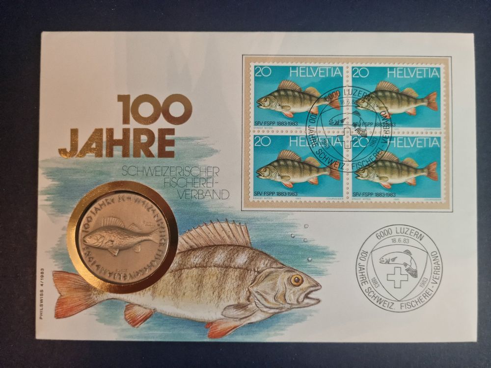 1983 Silber Münzbrief 100 Jahre Fischereiverband | Kaufen Auf Ricardo