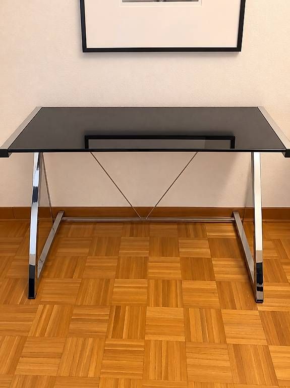 Schreibtische: Bureau Noir / métal chromé  – Gebraucht aus Genève von per_7kcs 1