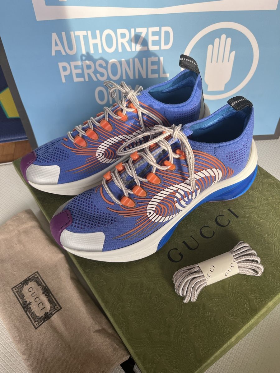 Gucci Scarpe da uomo: Gucci Monogram Sneakers Blue Orange – Nuovo e nell'imballaggio originale da Zürich venduto da Lifestyle1 2