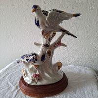 Vintage Vögel Figuren auf Sockel (1)