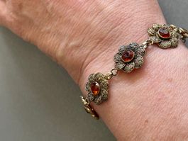 THEODOR FAHRNER Gold Citrin Armband 18cm feinst gekräuselt