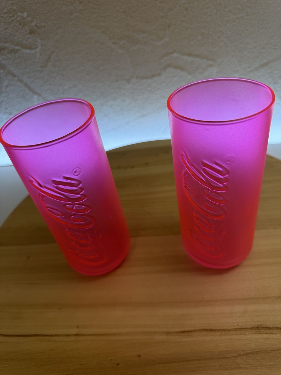 Gläser: Coca-Cola Becher pink Grösse L 2 Stck.  – Gebraucht aus Rotkreuz von GoldHeinz 2