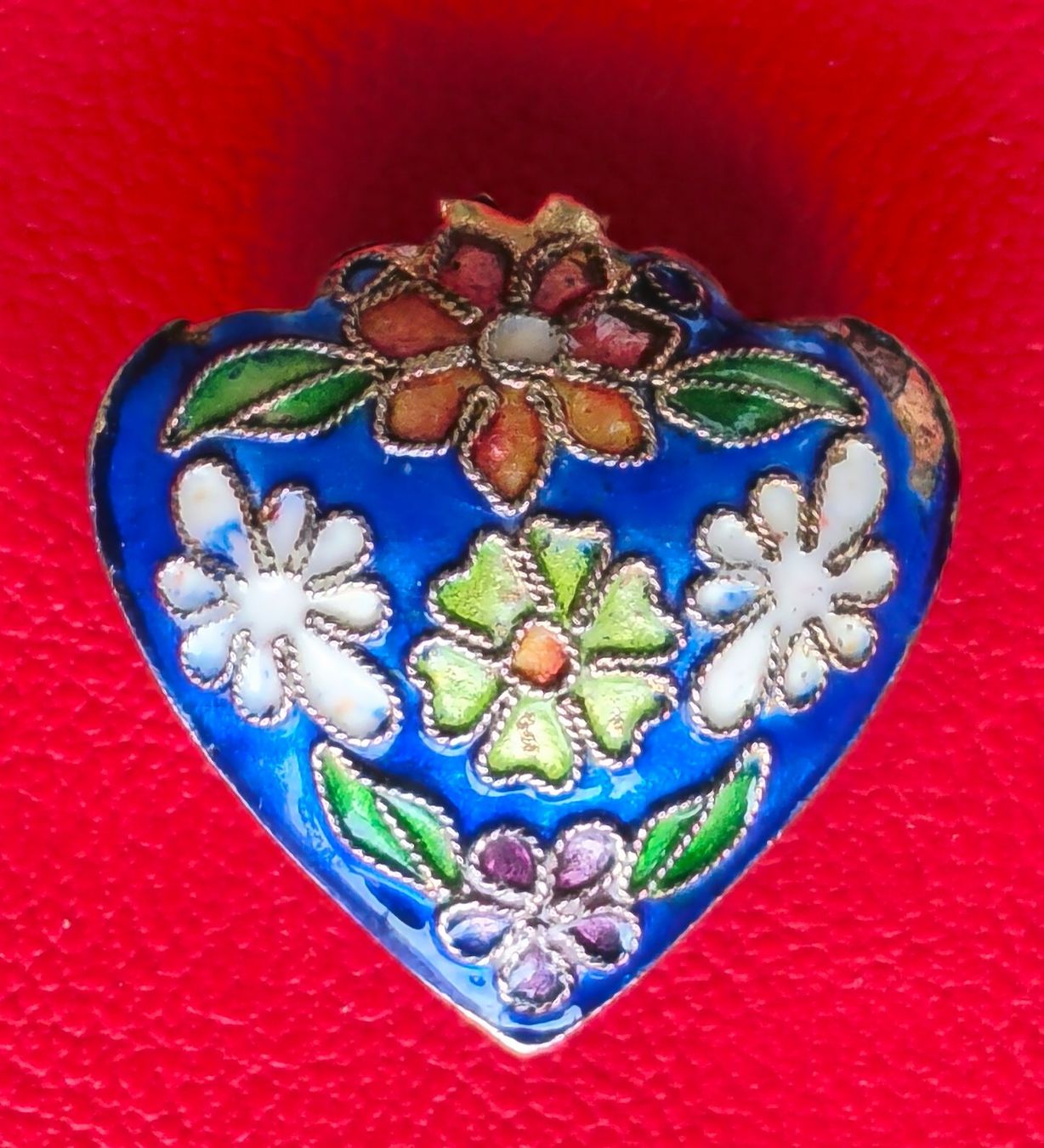 Ciondoli: Vintage Cloisonné-Herzanhänger – Usato da Zürich venduto da Tanteemma369 1