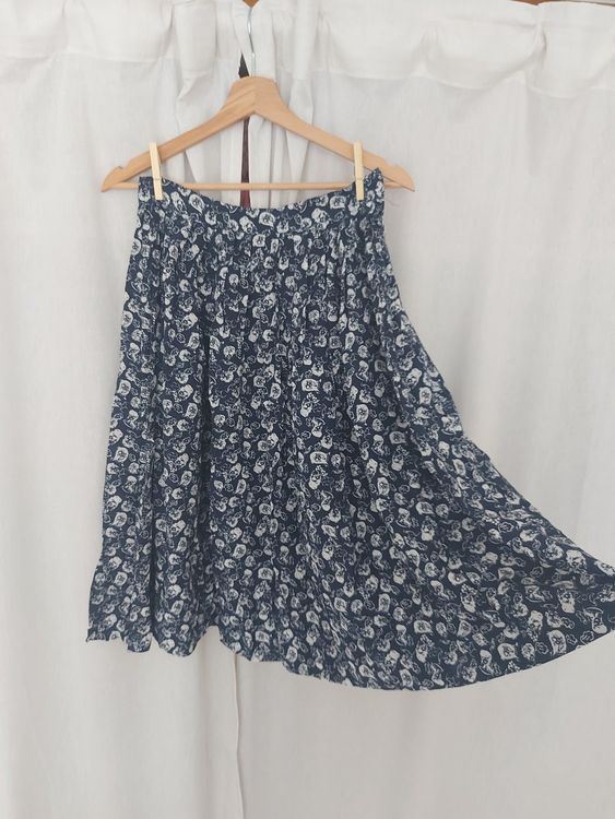 Jupe longue noire à pois blancs – Style chic & fluide – Taille M - Vêtements