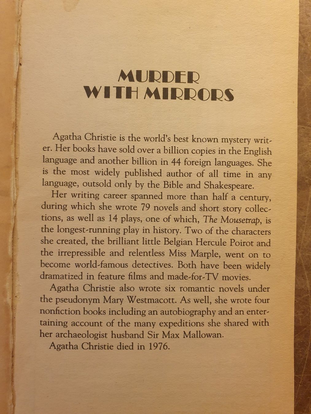 Libri: Murder With Mirrors - Agatha Christie – Usato da Zürich venduto da dialout 1