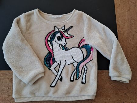 H&M Einhornpullover mit Wendepailletten 110/116 gebraucht