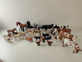 Schleich Bauernhof Streichelzoo Set Sammlung Kühe Ziege Huhn