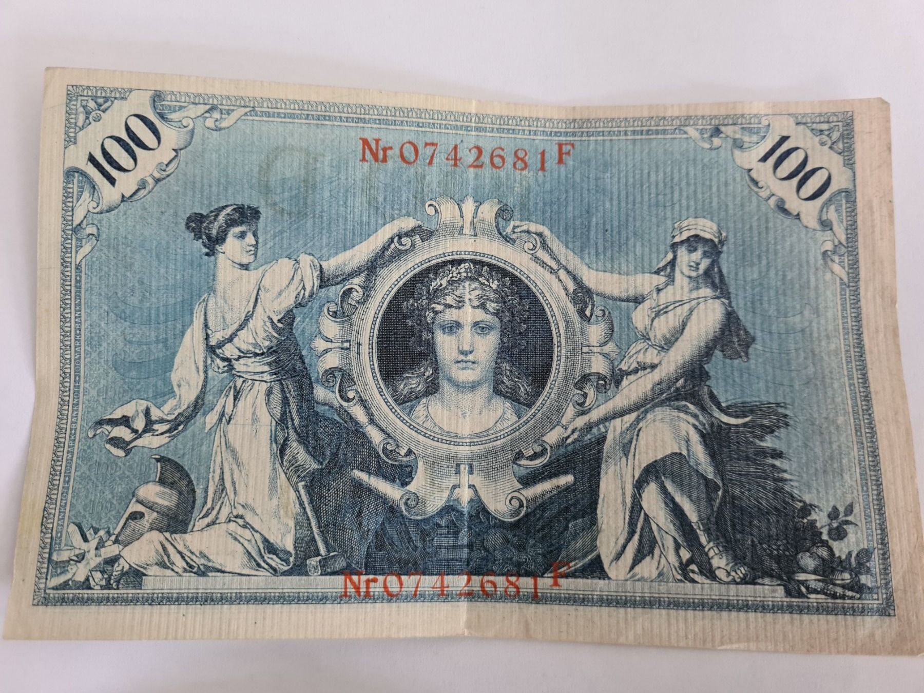 Banconote: Alte deutsche Banknote 100 Mark 1908 – Usato da Allschwil venduto da Virgo