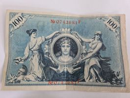 Alte deutsche Banknote 100 Mark 1908