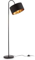 Bogenlampe Vintage Stehlampe schwenkbar Schwarz Gold