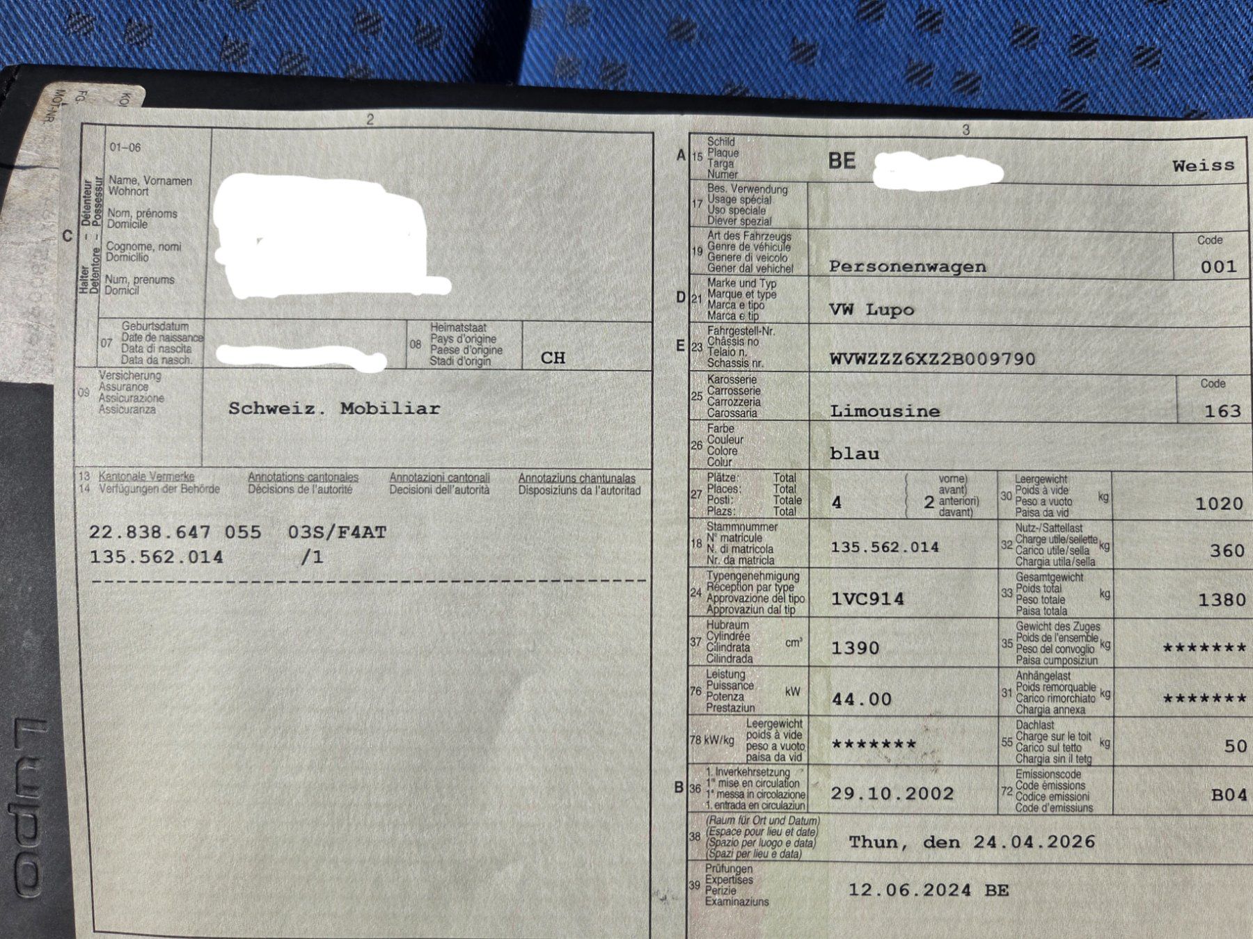 VW Automobili: VW Lupo blau Jg 2002, MFK 2024 – Usato da Steffisburg venduto da Daddy_cool 8