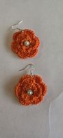 Boucles d'oreilles crochetées orange🌼 Fait main, unique!