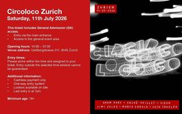 Regular Tickets for Circoloco in Zürich on 11.07.2026