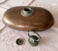 Antike Bettpfanne Kupfer Zinn Wärmflasche Bettflasche