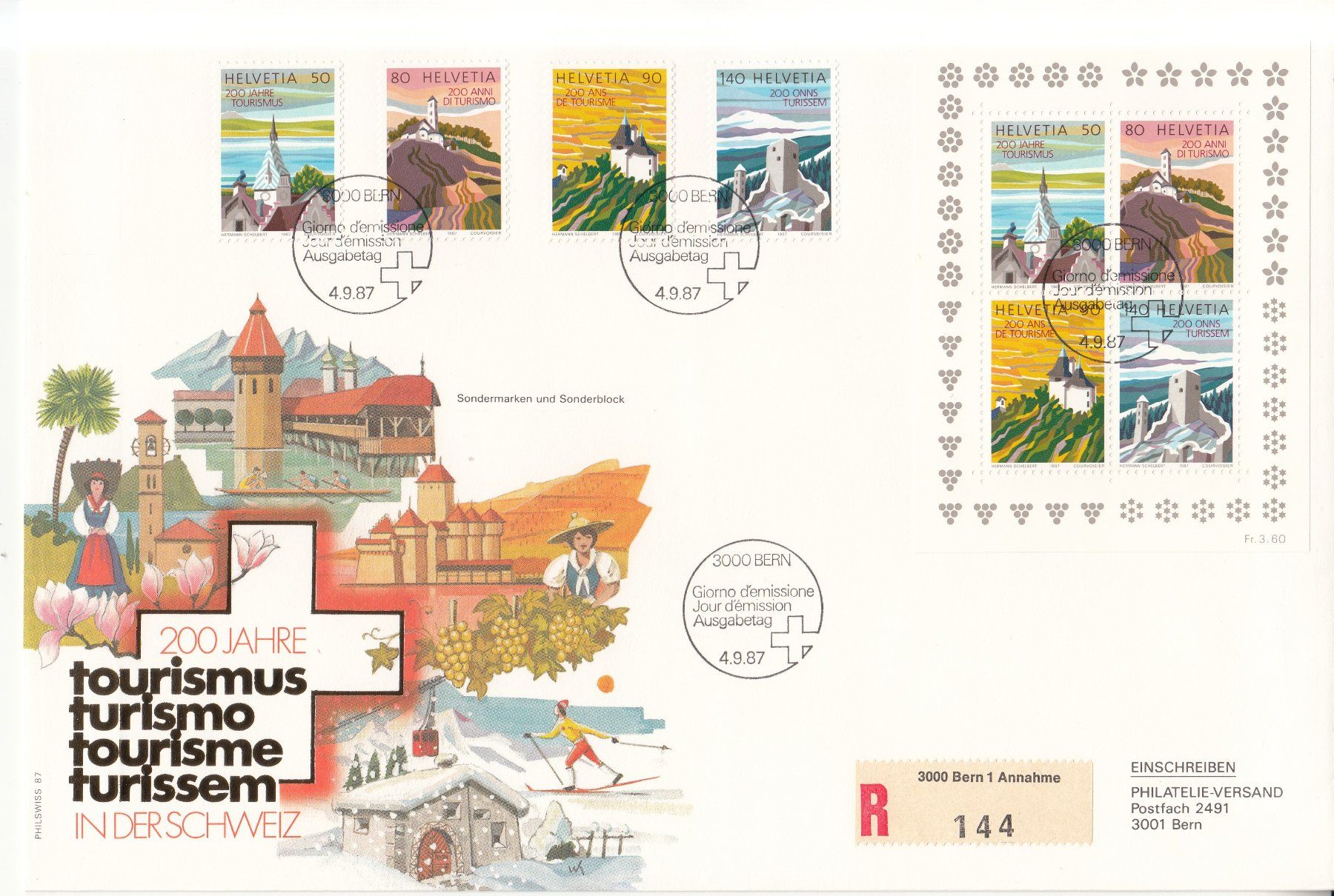 Tous les timbres: SBK 753 - 756 + 757x  auf FDC Grossformat – D'occasion à Bürglen TG par StampGraf