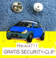 FORD KA BLAU AUTO PIN GLASIERT MIT SECURITY-CLIP