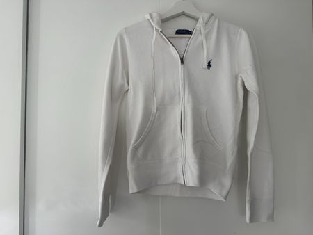 White hoodie Polo Ralph Lauren, white S