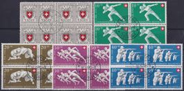 1950, PP B46-50 Satz Viererblöcke aus KEMPTTHAL ZH Kat:300.-