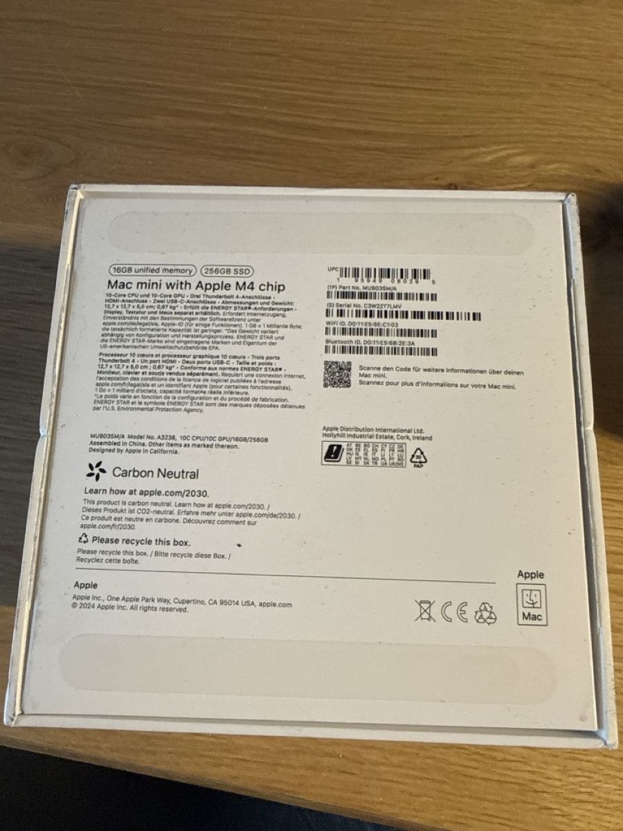Apple PCs: Apple Mac mini M4 Chip 256GB SSD mit Garantie  – Gebraucht aus Weinfelden von sco_2jx6 3