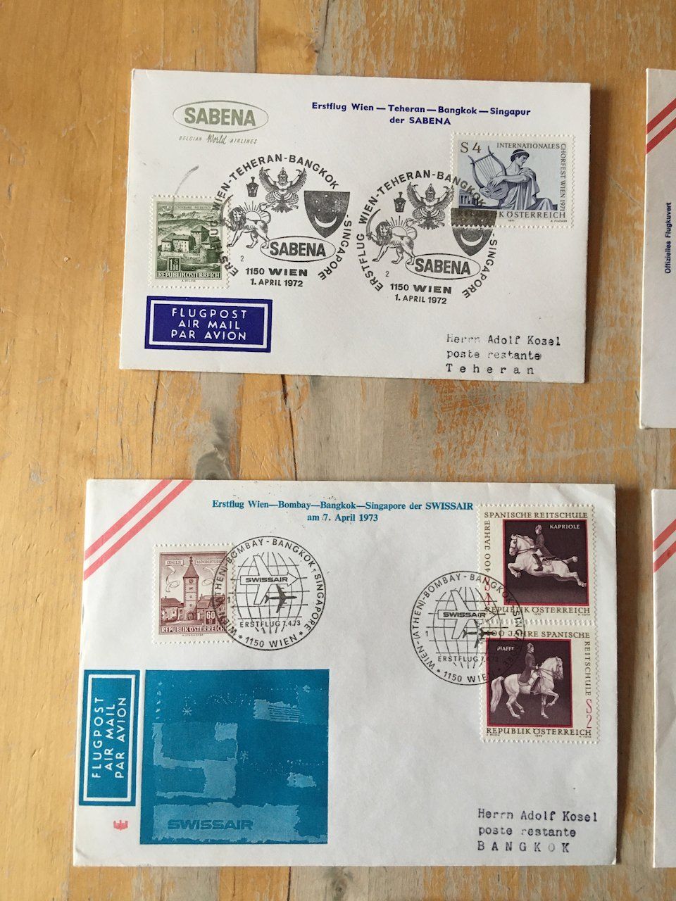 Tutti i francobolli: 8 Flugbriefe Österreich 1972-76 – Usato da Nesslau venduto da andi_hon 1