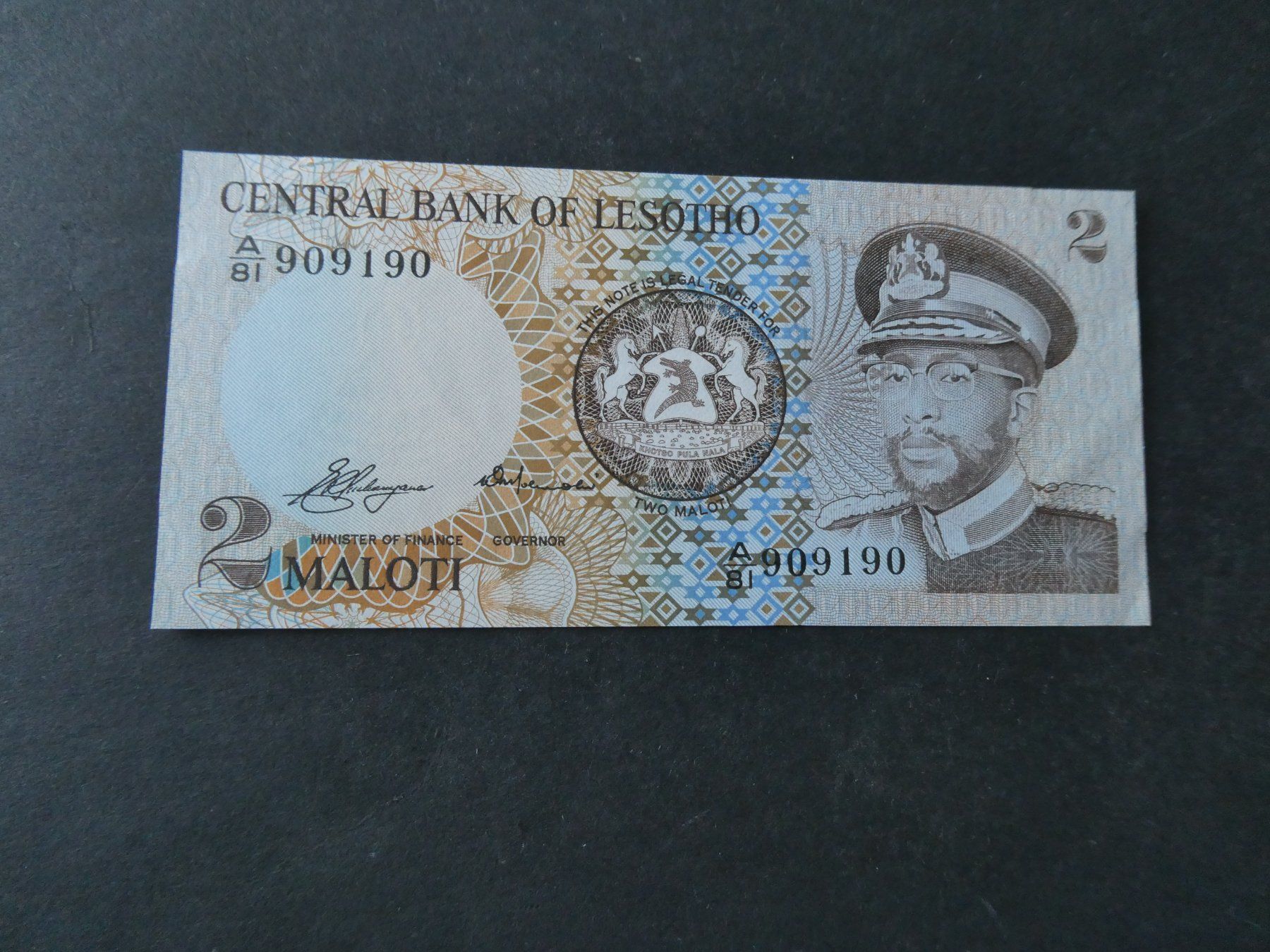 Banknoten: Lesotho, 2 Maloti   - ungefaltet – Gebraucht aus Hinterforst von Rohusri