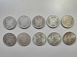 10x Fr. 5.- Silbermünzen