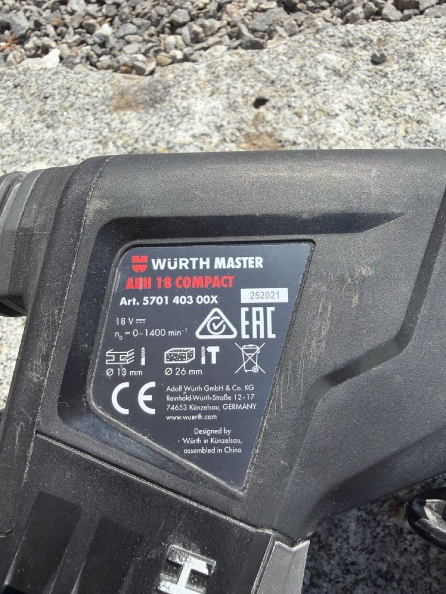 Würth Alle Werkzeuge: WÜRTH Akku-Bohrhammer ABH 18 Compact, neuwertig! – Neu (gemäss Beschreibung) aus Oppligen von Balu2012 2