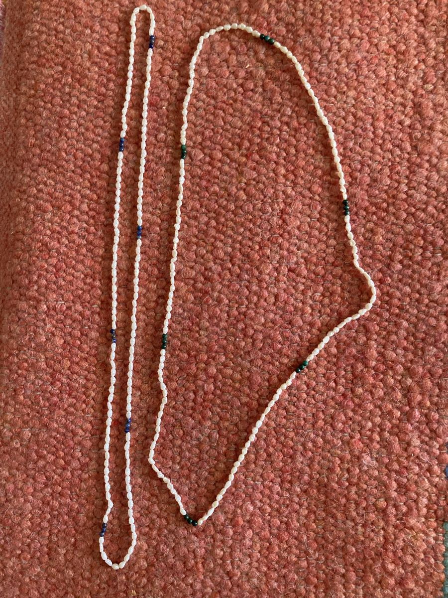 Perle (finte): Zwei Biwa Perlen Colliers je 90cm – Usato da Pfäffikon ZH venduto da Jorunnholm