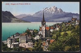 Weggis, Teilansicht mit Blick zum Pilatu