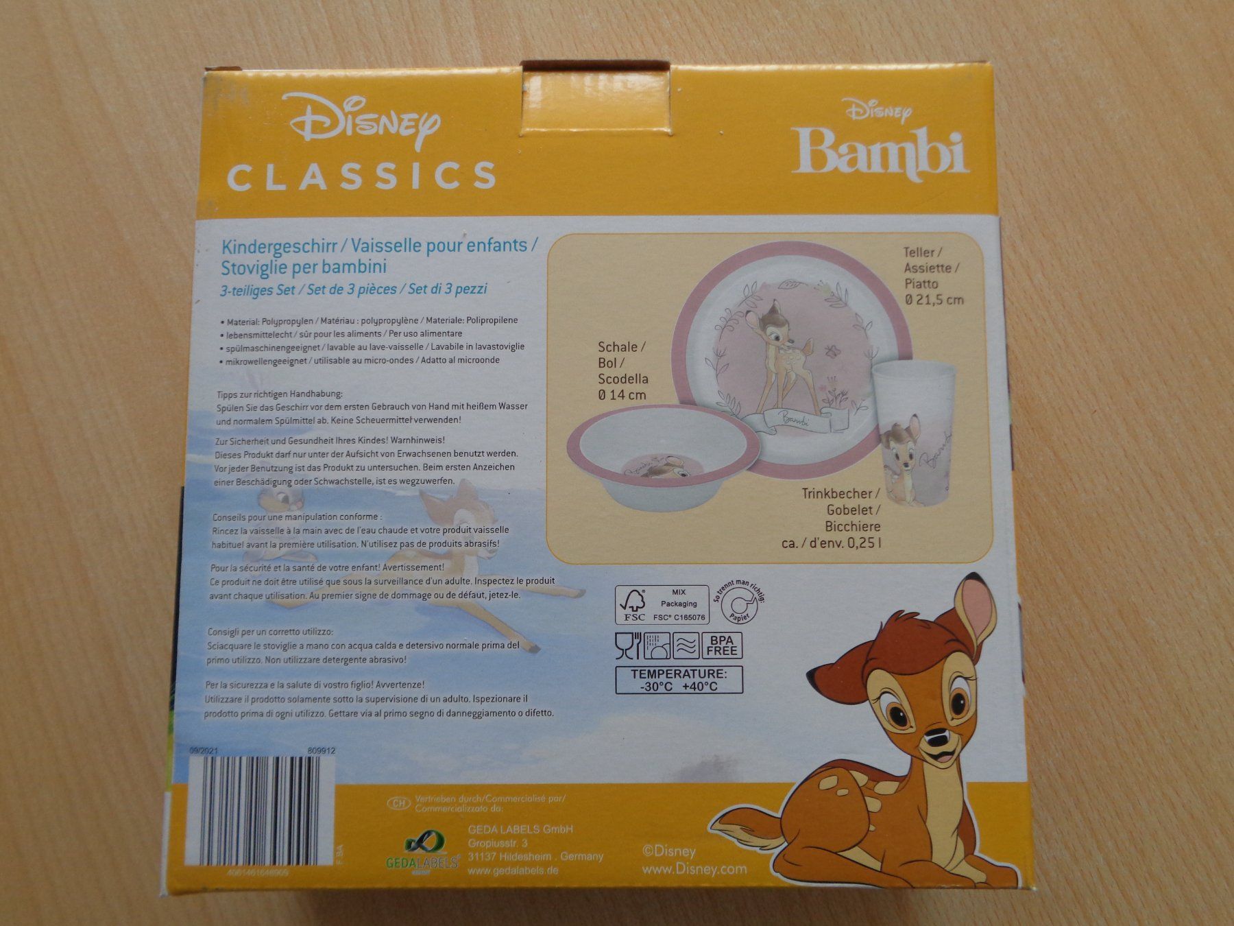 Disney Piatti: Kinderteller Bambi, Set Ovp – Nuovo e nell'imballaggio originale da Dietikon venduto da chroetli77 2