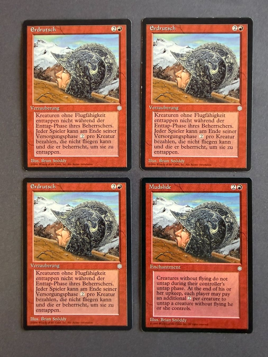 Magic The Gathering Carte collezionabili: 4x Erdrutsch // Mudslide // Ice Age // Eiszeit // Magic – Usato da Binz venduto da Tempelritter