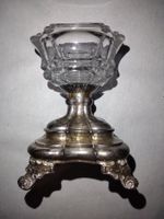 SALZ GEFÄSS * SALZSCHALE SALZFASS SALIERE * GLAS PUNZE ANTIK