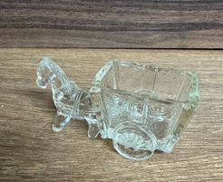 Schale, Vintage, Glas-Pferdewägeli/