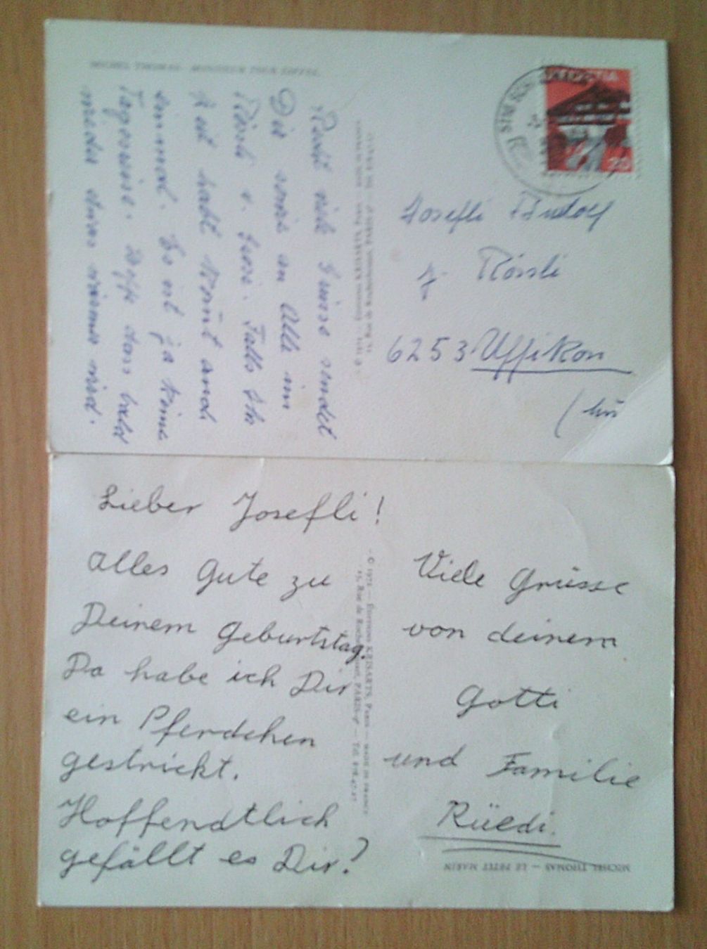 Cartoline postali: 2 AK Michael Thomas Paris 1972 – Usato da Uffikon venduto da Semo2 1