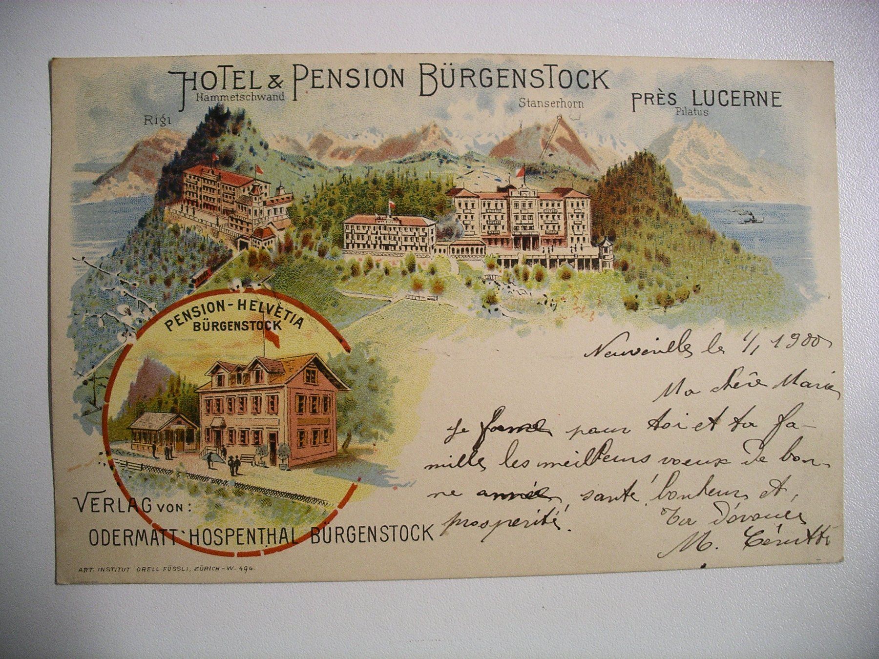Cartes postales: farbigeLithoAK  BÜRGENSTOCK – D'occasion à Oberhofen am Thunersee par luuping99