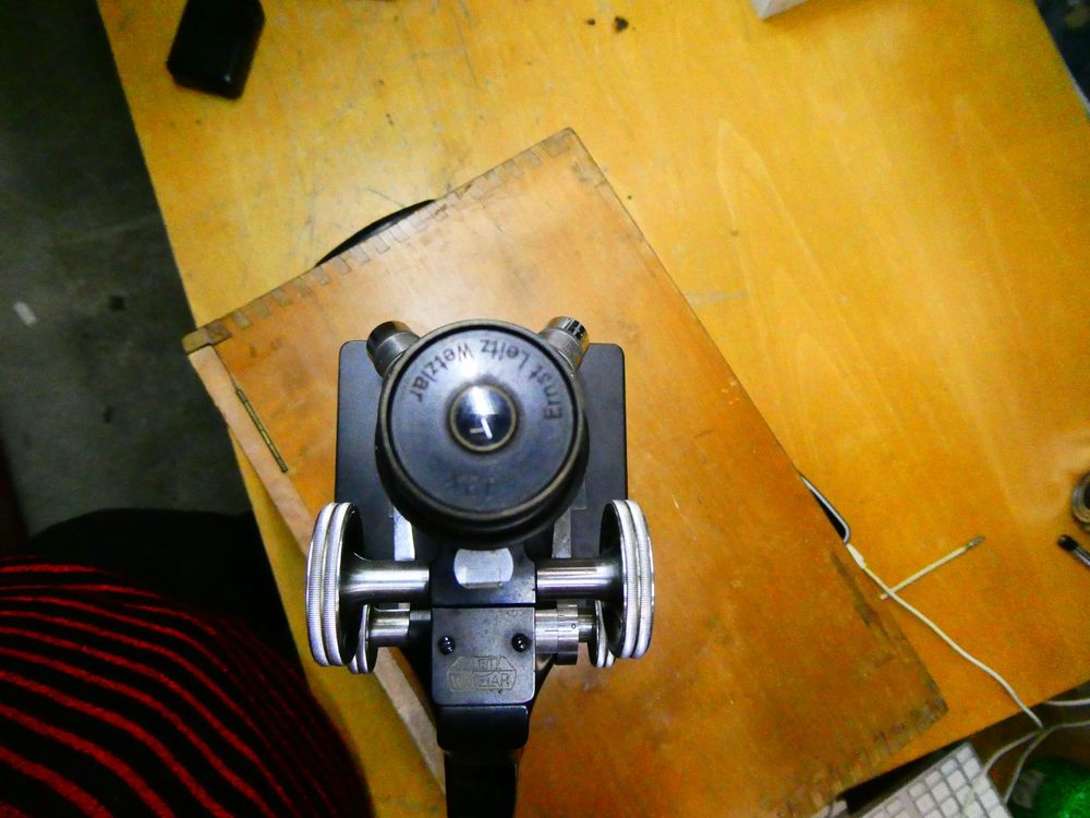 Jouet Ancien : Microscope En Bois Avec Accessoires – éducatif – Vintage