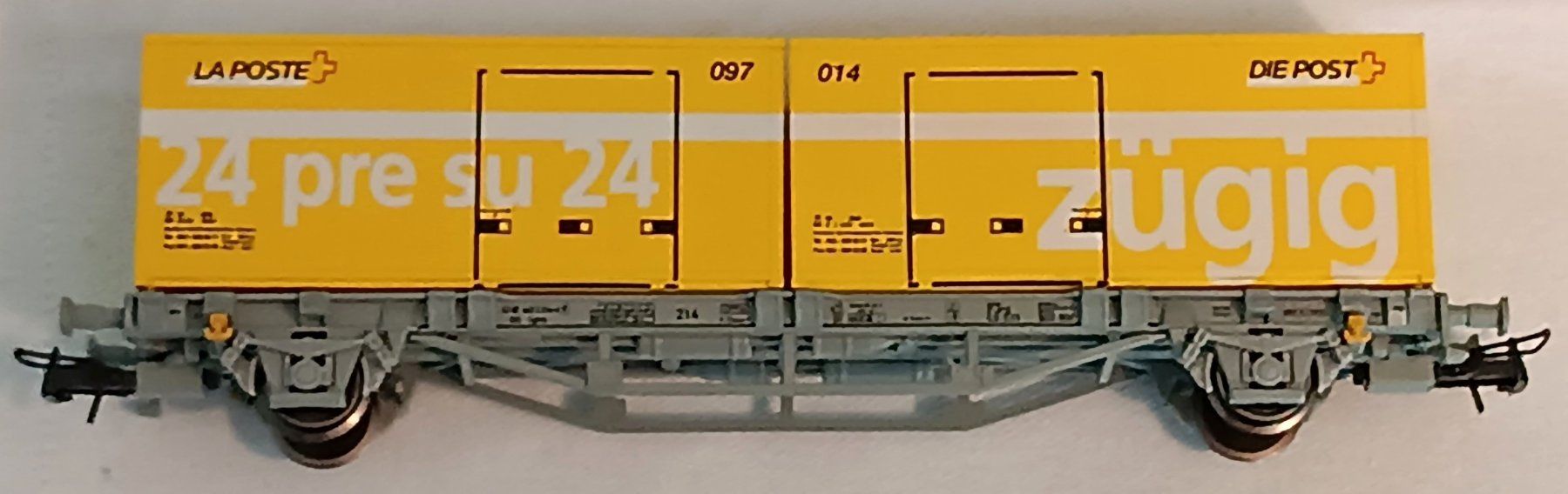 Piko Modelleisenbahnen: SBB PTT Post  Wagen Container 014+097 / H0 "Neu+OVP / Neuf" – Neu und originalverpackt aus Dietikon von 2025-moba 2