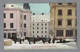 1916, LA CHAUX-DE-FONDS, VUE D'HIVER AVEC CHEVAUX