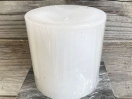 Neu Kerzen Weiss gefrostet/durchgefärbt/9x9cm/XL/OVP