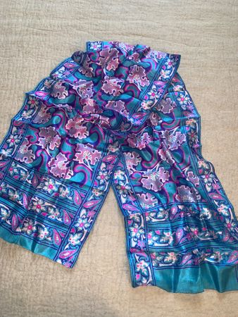 Schöner Seidenschal Vintage Indien 38 x 175 cm