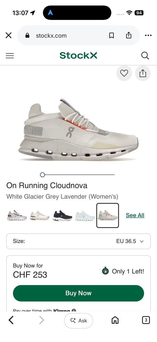 On Scarpe da uomo: Neu ON Running Cloudnova Damen Grösse 36.5 – Nuovo (secondo la descrizione) da Zürich venduto da sha_vw65 2