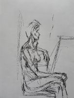 Alberto Giacometti, weiblicher Akt, Lithographie, 1961
