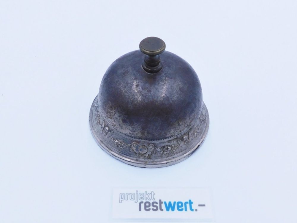 WEDO Tischglocke Schwarz – Signalglocke Mit Metallunterteil, Druckauslöser, 8,5 Cm Durchmesser